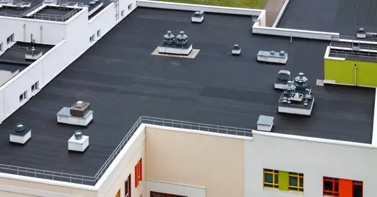 A commercial flat roof